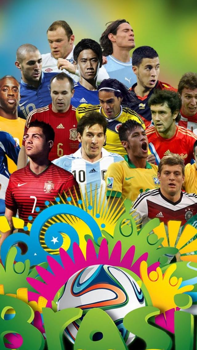 640x1136 Brazil 2014 World Cup Football Stars -  iPhone Wallpaper