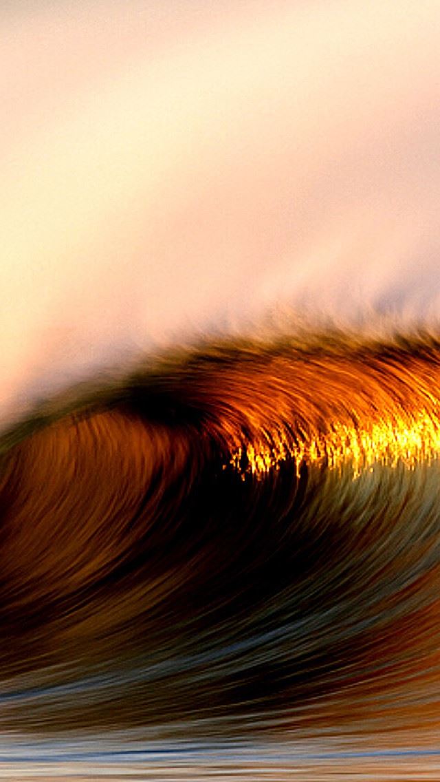 640x1136 Nature Golden Ocean Wave  - wave iPhone Wallpaper