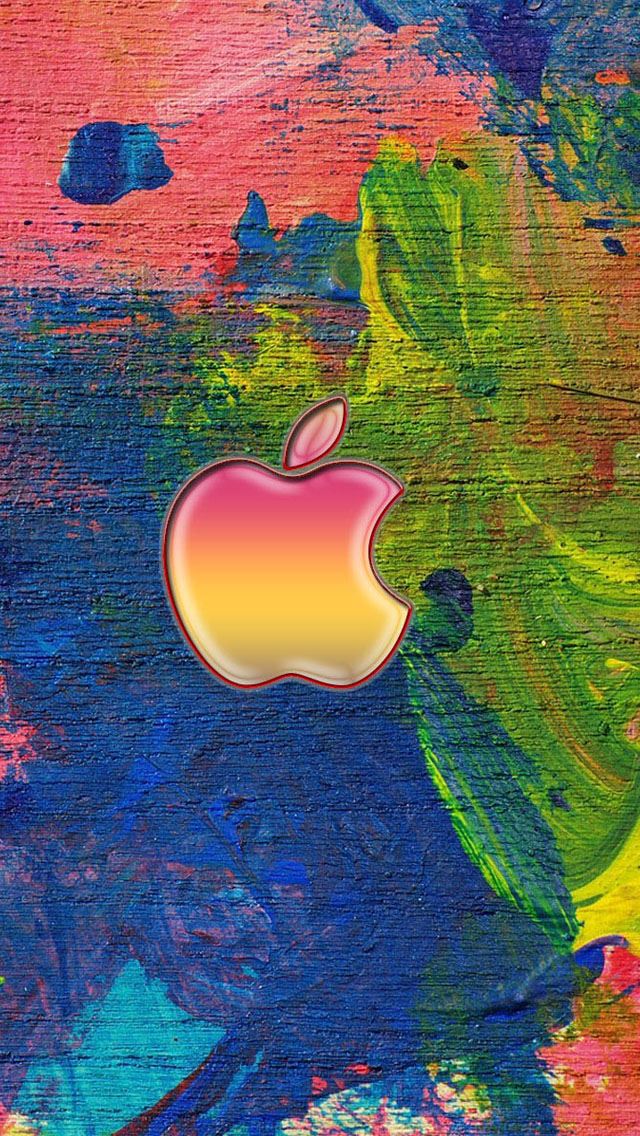 640x1136 Apple logo on the easel - pink iPhone Wallpaper