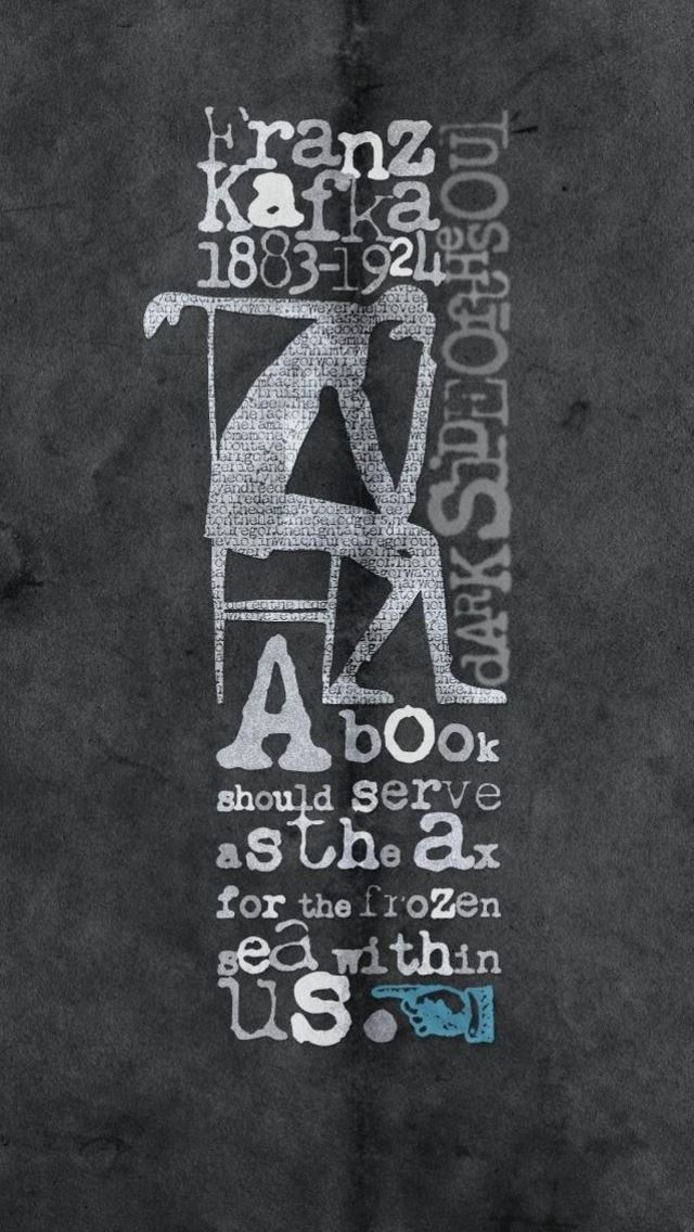640x1136 Franz Kafka Typography - hand iPhone Wallpaper