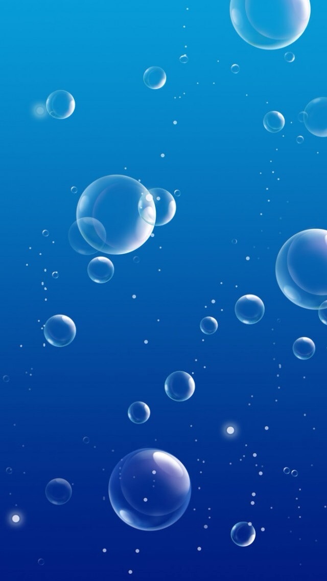 Blue bubble iPhone wallpaper 