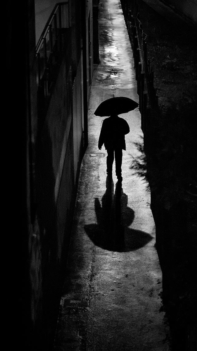 640x1136 A Rainy Night Walk - alley iPhone Wallpaper