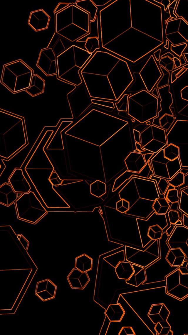 640x1136 Orange cubes -  iPhone Wallpaper