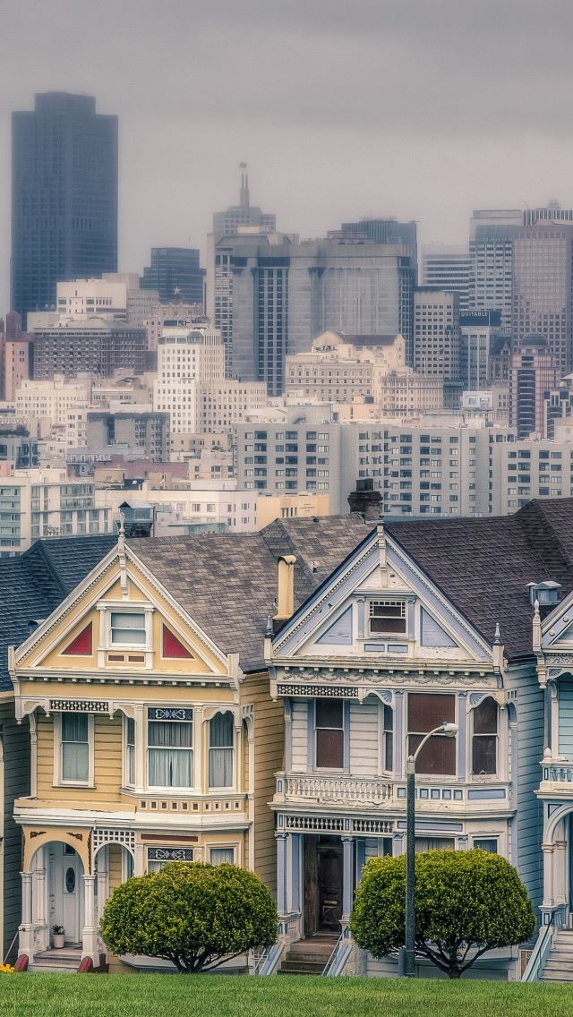 640x1136 Victorian Houses In Alamo Square San Francisco California USA - francisco iPhone Wallpaper