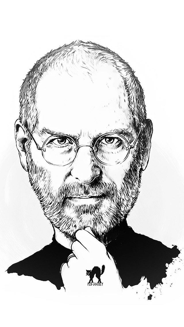 640x1136 Portrait of Steve Jobs - portrait iPhone Wallpaper