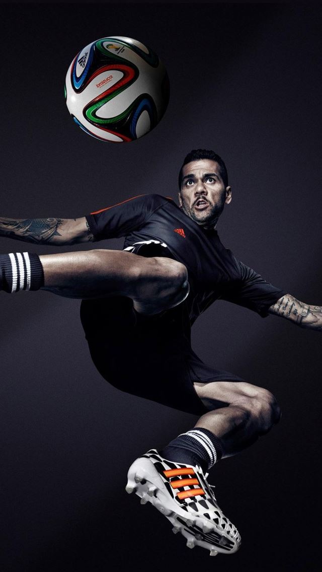 640x1136 Dani Alves Brazil Adidas 2014 Fifa World Cup -  iPhone Wallpaper
