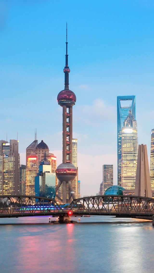 640x1136 Shanghai Cityscape - cityscape iPhone Wallpaper