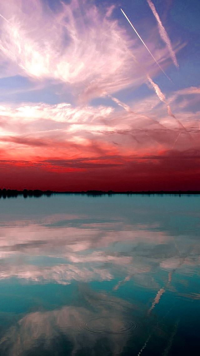 640x1136 Clear Red Sky  - clear iPhone Wallpaper