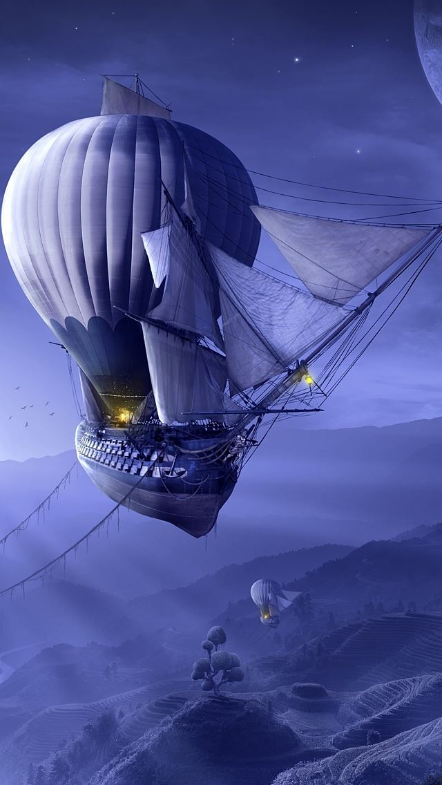 640x1136 Moonlight Cruise - mountain iPhone Wallpaper