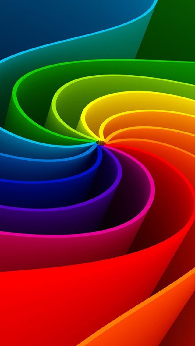 640x1136 3D Abstract Rainbow -  iPhone Wallpaper