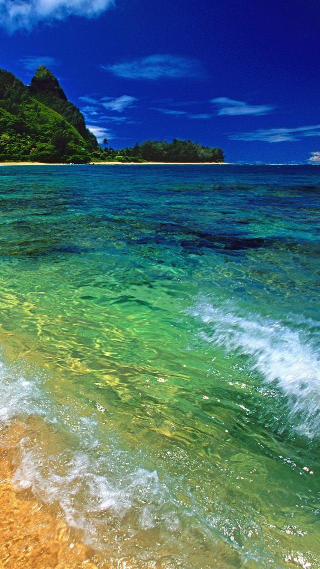 1284x2778 Tunnels Beach Kauai Hawaii - mountain iPhone Wallpaper