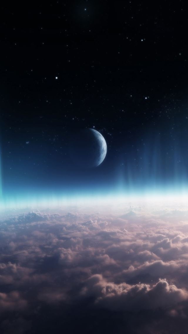 640x1136 Crescentic Moon Over Thick Clouds - shiny iPhone Wallpaper