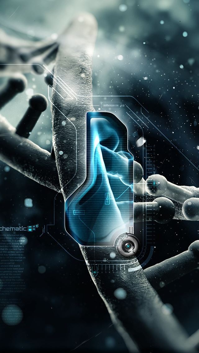 640x1136 Dna Strand 3D - circle iPhone Wallpaper