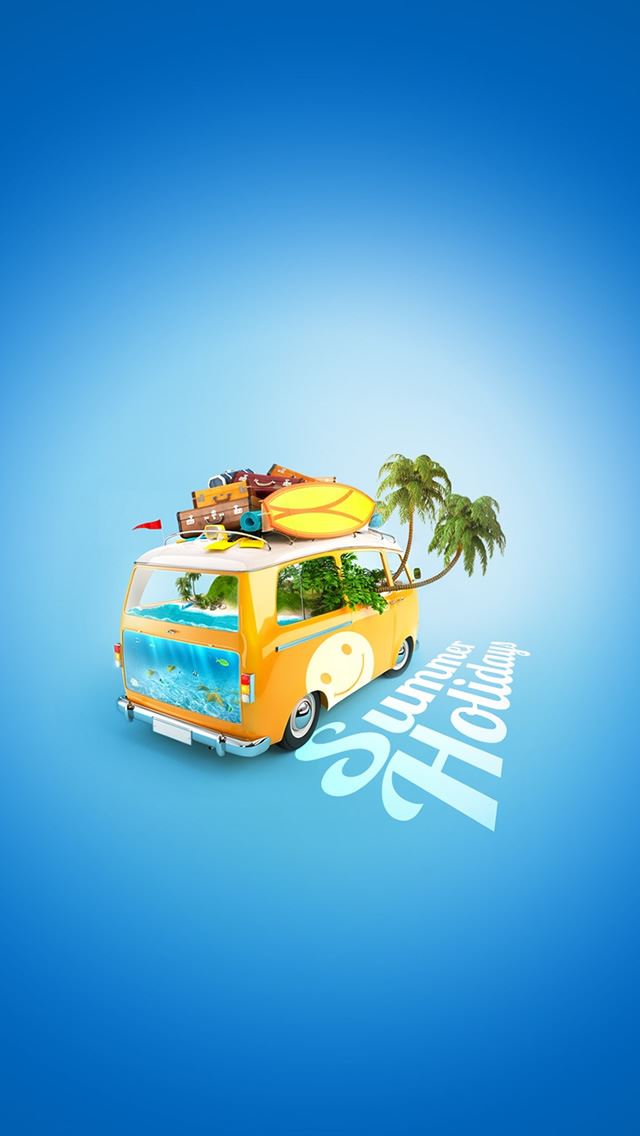 640x1136 Summer Holiday - bus iPhone Wallpaper