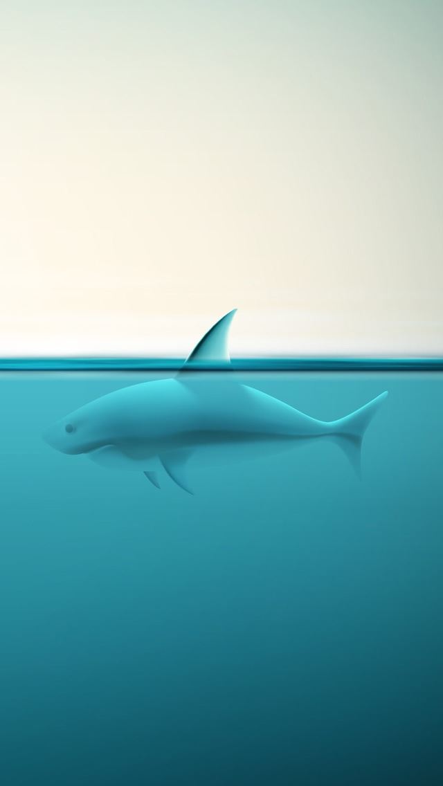 640x1136 Abstract Ocean Shark  - diving iPhone Wallpaper