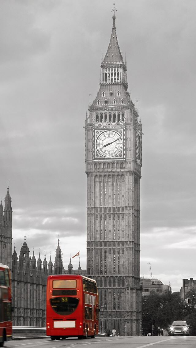 640x1136 Big Ben UK Cityscape - bus iPhone Wallpaper