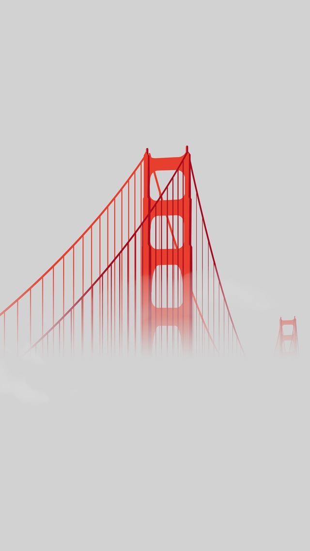 640x1136 Red Bridge In Clouds - drawn iPhone Wallpaper