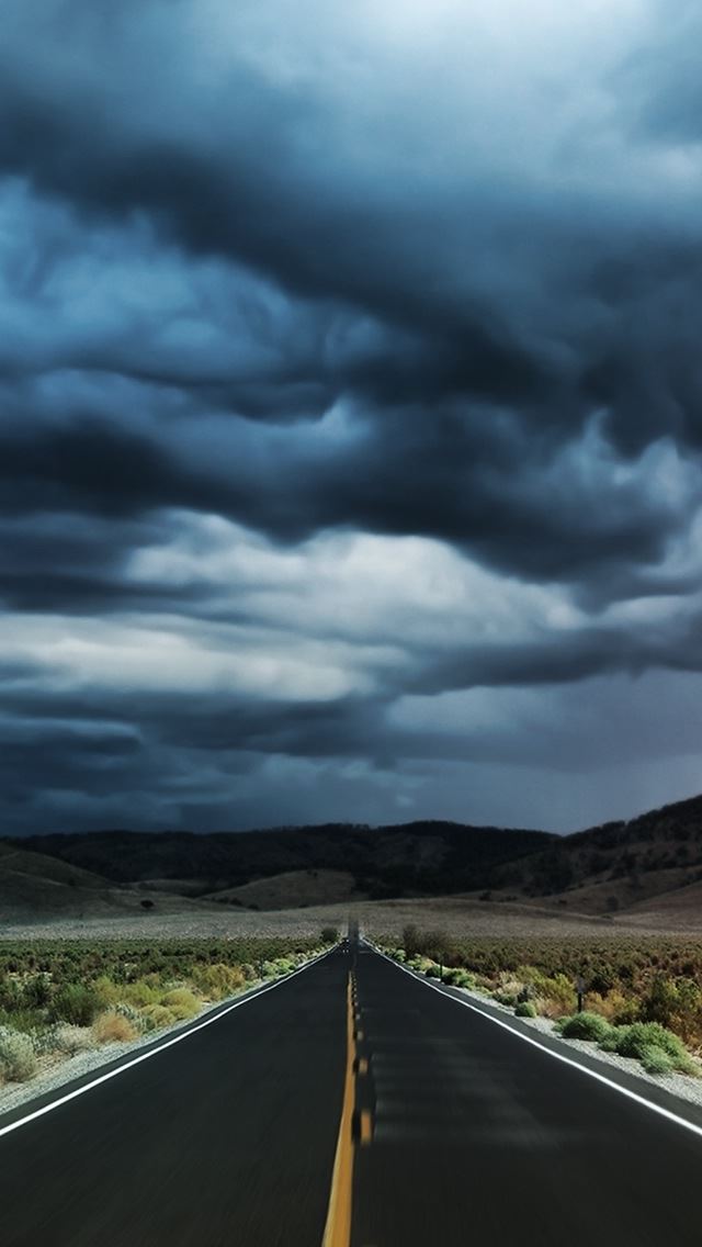 640x1136 Nature Storm Road Landscape -  iPhone Wallpaper