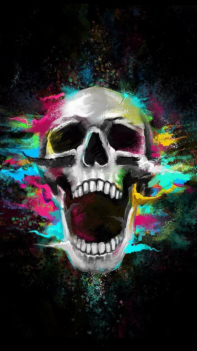 640x1136 Growl Shouting Skull - skull iPhone Wallpaper