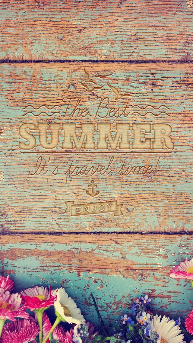 640x1136 Clean Wooden Summer Text - wooden iPhone Wallpaper