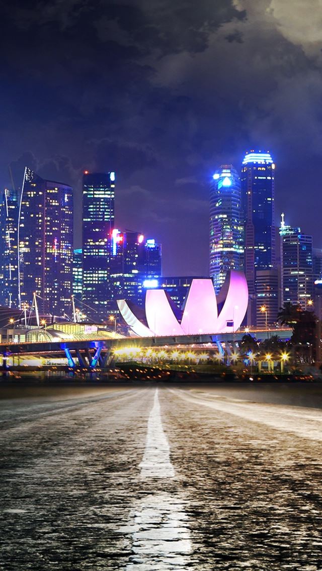 640x1136 Night City Scene - view iPhone Wallpaper
