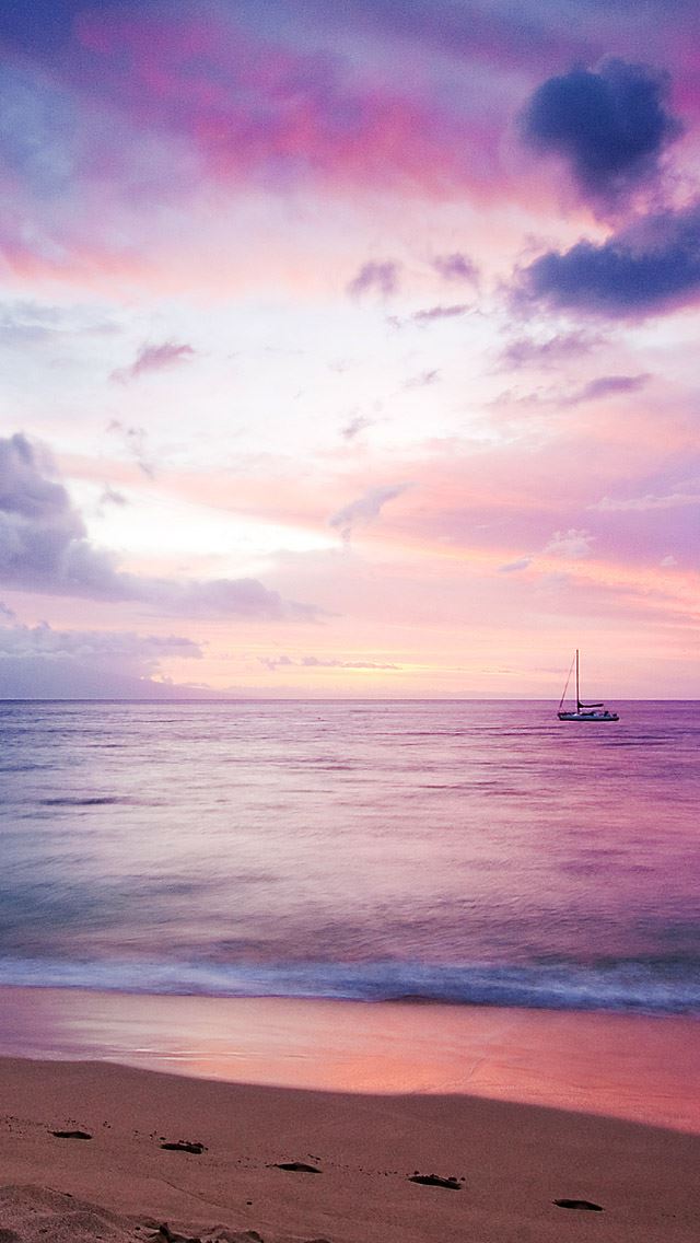 640x1136 Dreamy Sea Bboat Blue -  iPhone Wallpaper