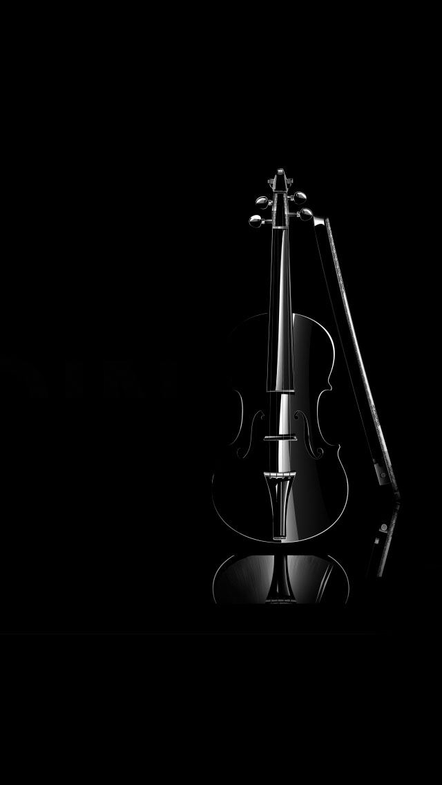 640x1136 Black violin - music iPhone Wallpaper
