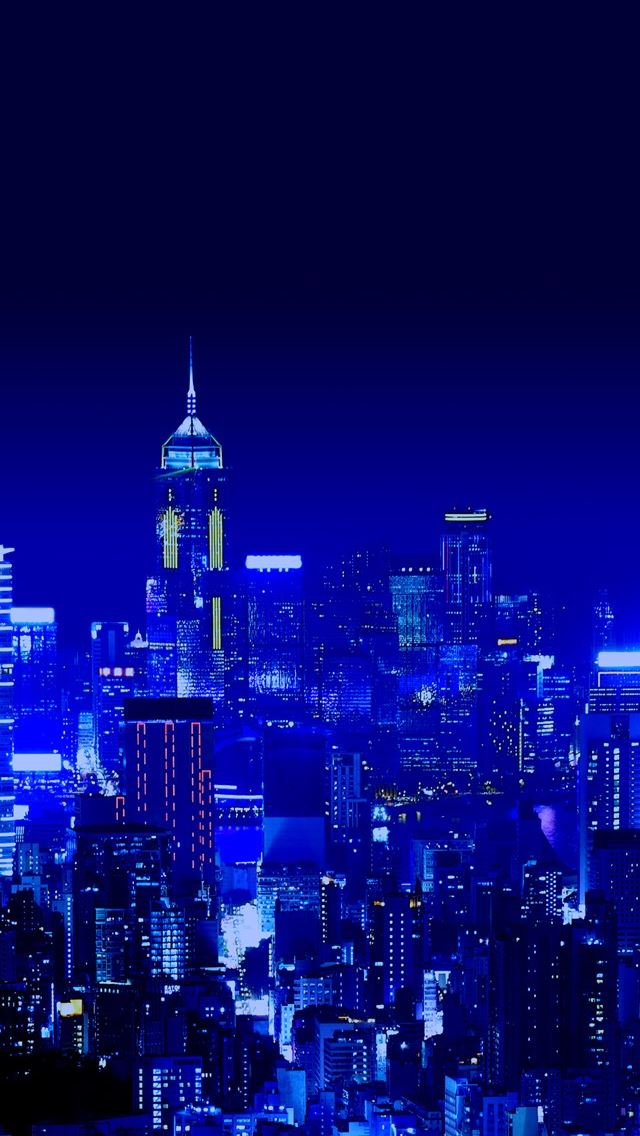 640x1136 City Deep Night Scene  - buildings iPhone Wallpaper