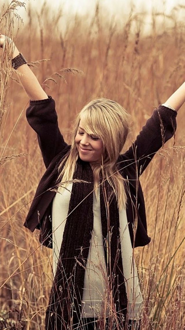 640x1136 Brunette Fields Scarfs Women - women iPhone Wallpaper