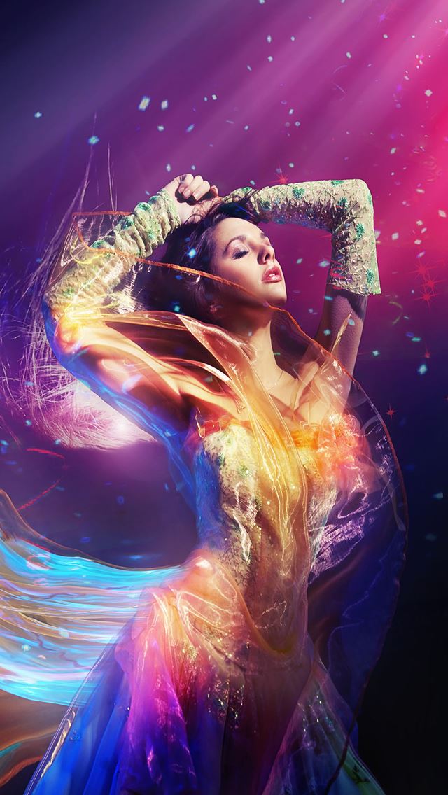 640x1136 Fantasy Girl - lights iPhone Wallpaper