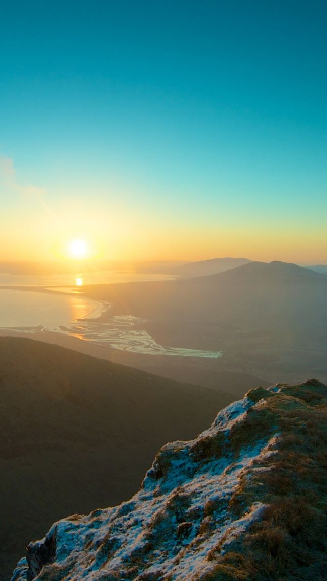 640x1136 Mountains Sky Sunset Peaks -  iPhone Wallpaper