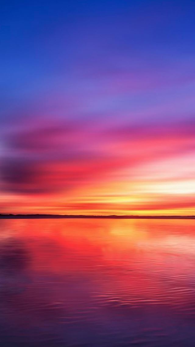 640x1136 Burning Lake Sky Reflection - lake iPhone Wallpaper