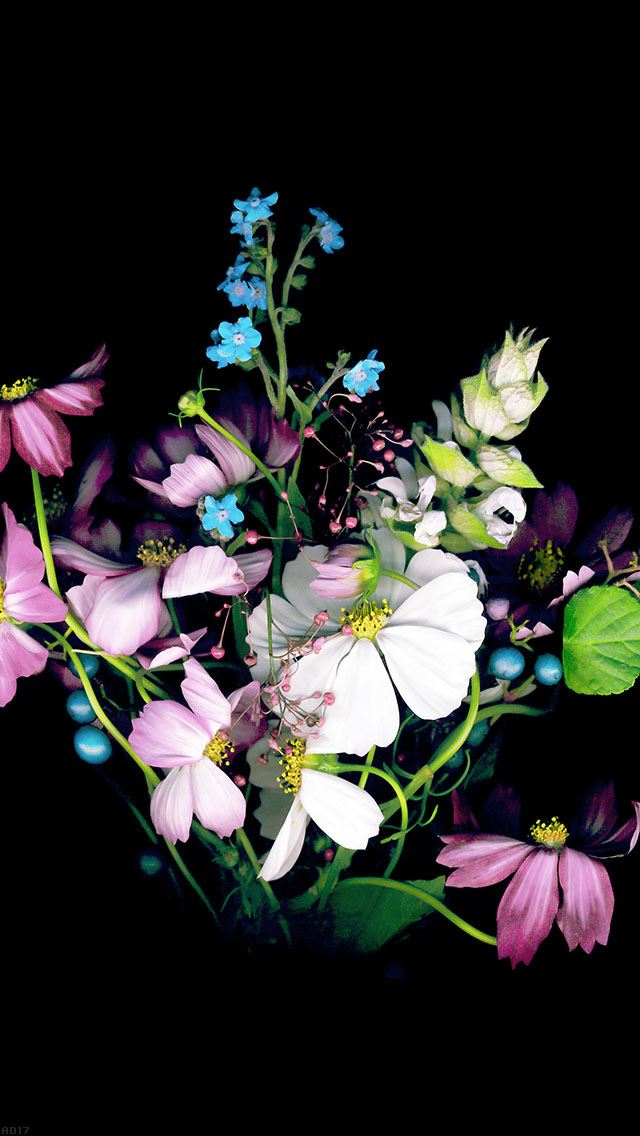 640x1136 Abstract Flower Bunch In Dark - bunch iPhone Wallpaper