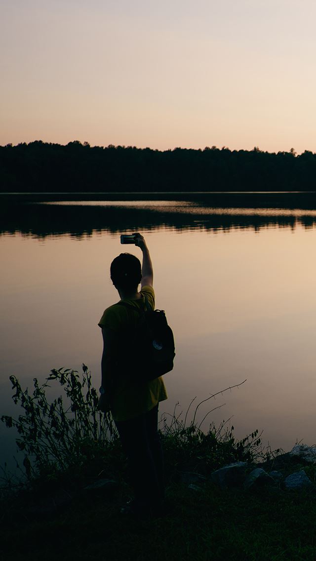 640x1136 Taking Photos Beside Lake - dim iPhone Wallpaper