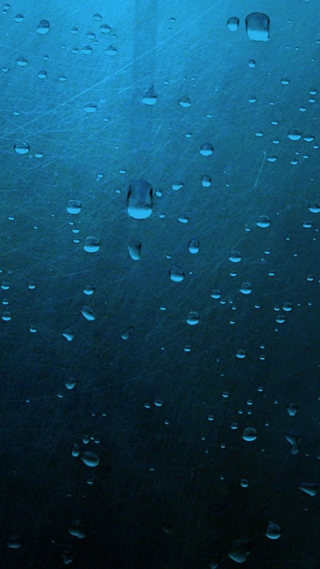 640x1136 Minimalistic Blue Rain On Window - minimalistic iPhone Wallpaper