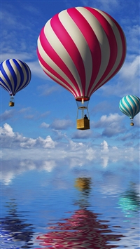 Candy Cane Colored Air Balloons wallpaper