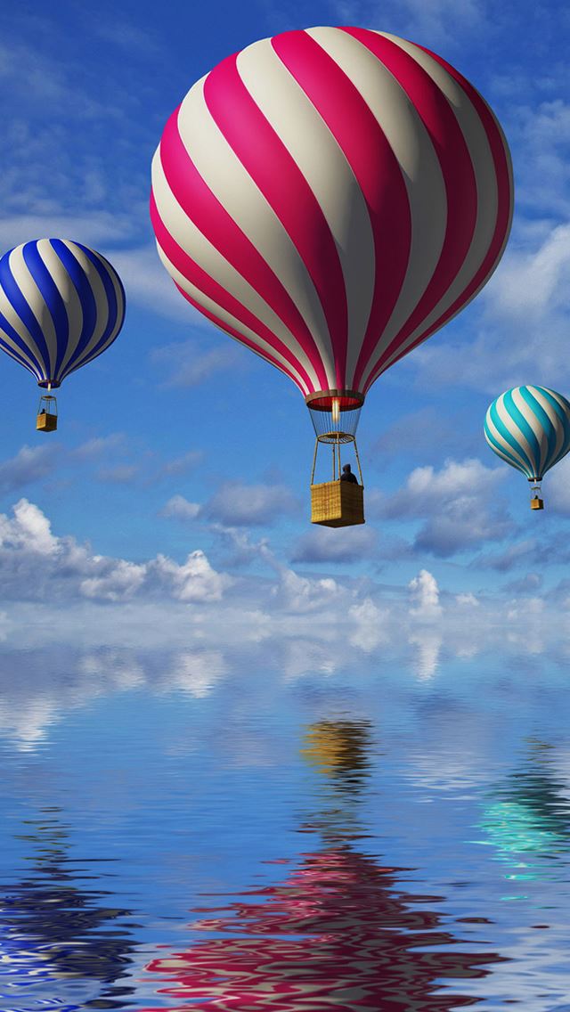 640x1136 Candy Cane Colored Air Balloons - air balloon iPhone Wallpaper