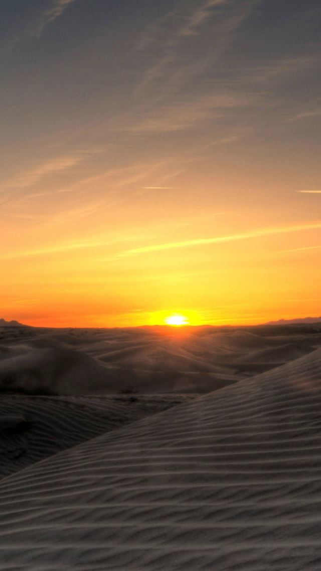 640x1136 Sunset In The Desert - sand iPhone Wallpaper
