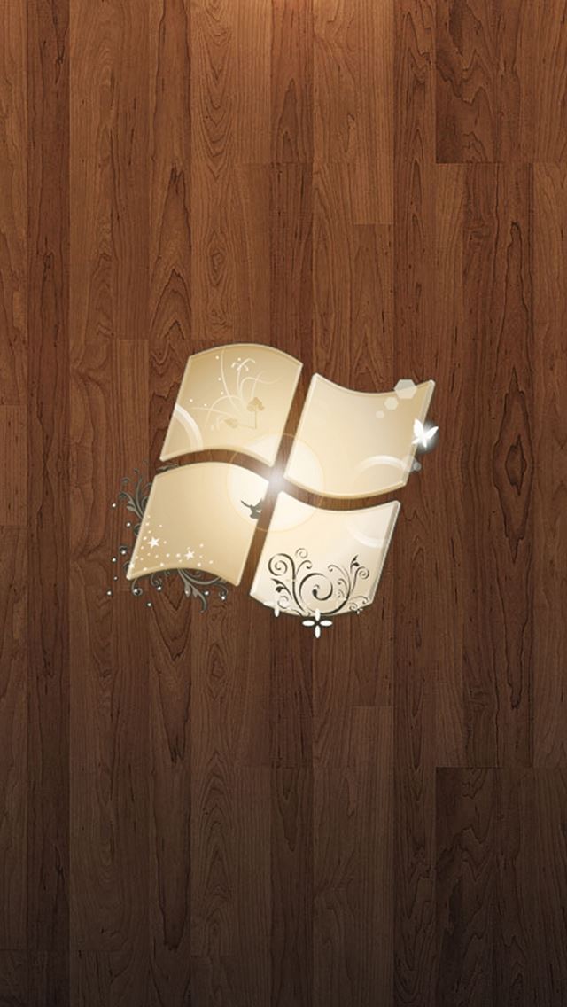 640x1136 Wooden Microsoft Logo - windows iPhone Wallpaper