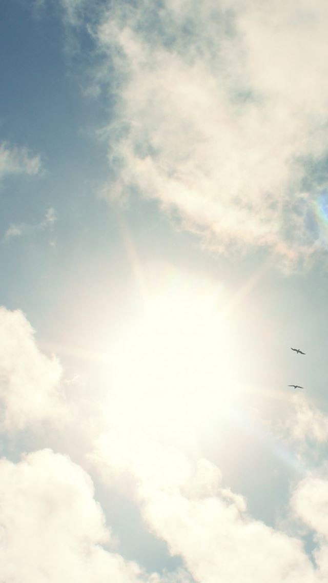 640x1136 Sunny Sky White Clouds - view iPhone Wallpaper