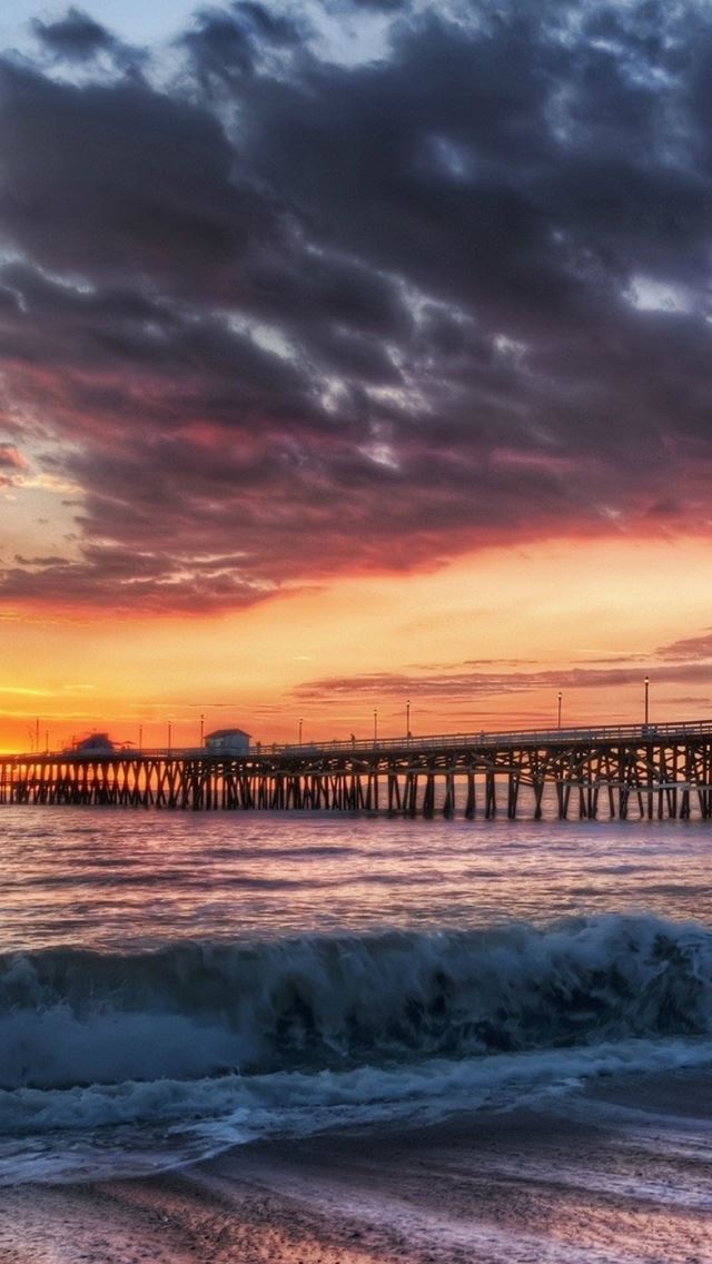640x1136 California Beach Dock Sunset -  iPhone Wallpaper