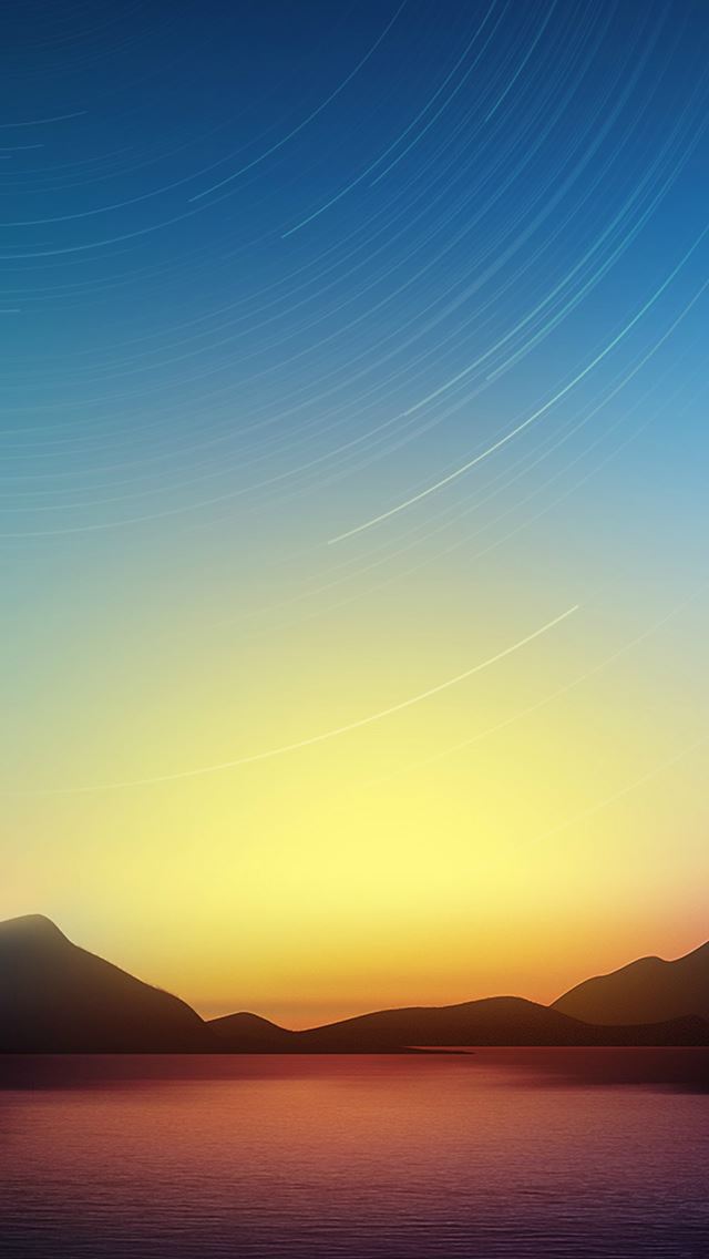 640x1136 Star Trails Lake Dusk -  iPhone Wallpaper