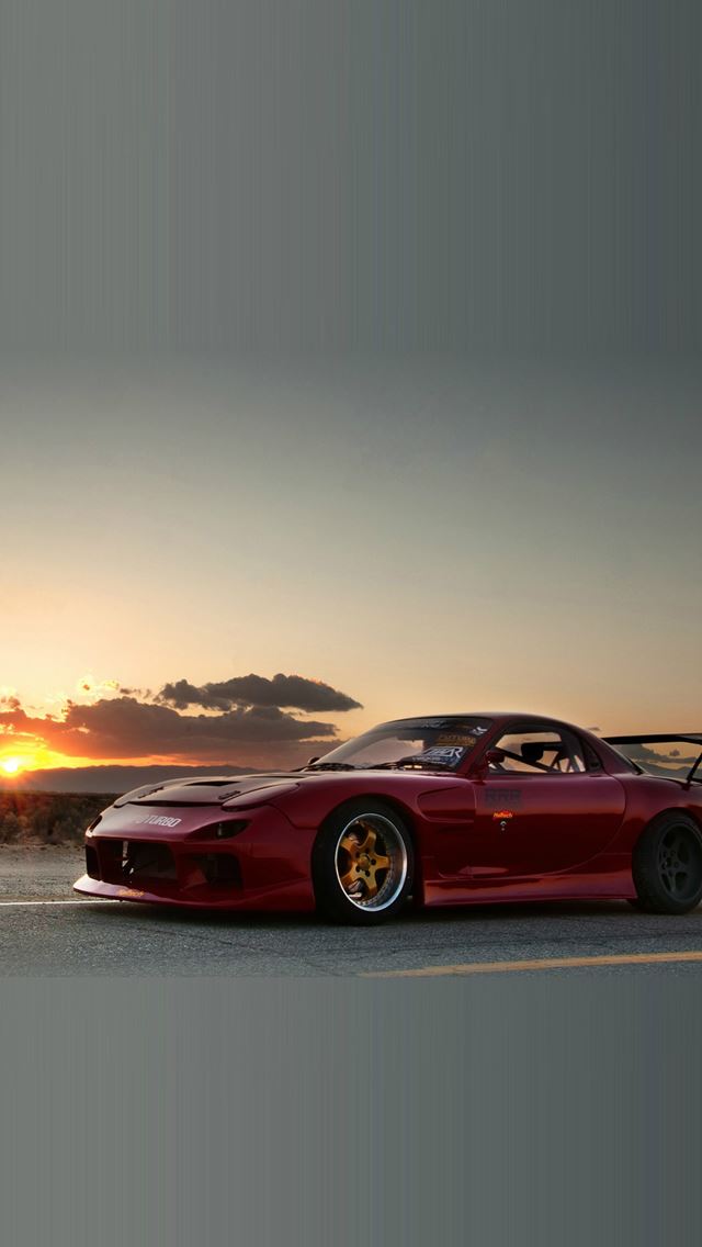 640x1136 Mazda RX7 Sunset - auto iPhone Wallpaper