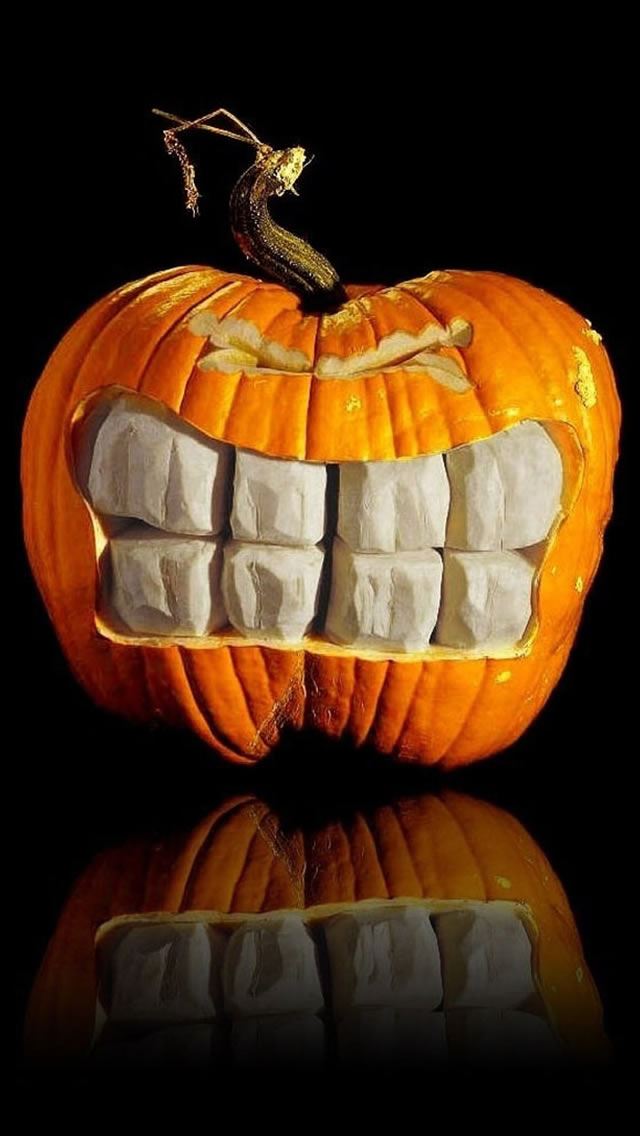 640x1136 Pumpkin Big Grin Halloween -  iPhone Wallpaper