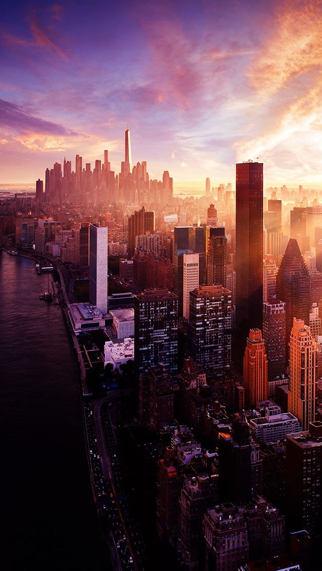 640x1136 City Skyscrapers Landscape - clouds iPhone Wallpaper