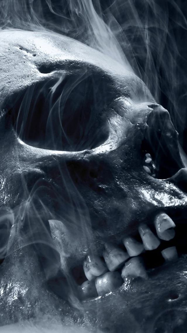 640x1136 Skull Smoke Halloween - skull iPhone Wallpaper
