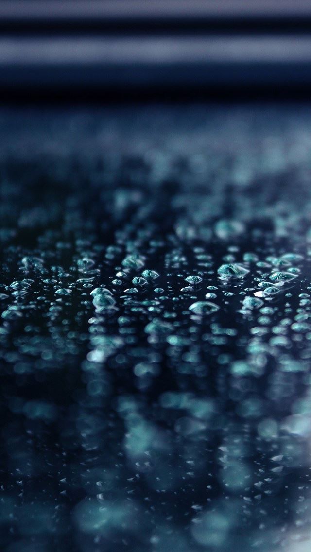 640x1136 Macro Water Drops Blue Surface - water drop iPhone Wallpaper