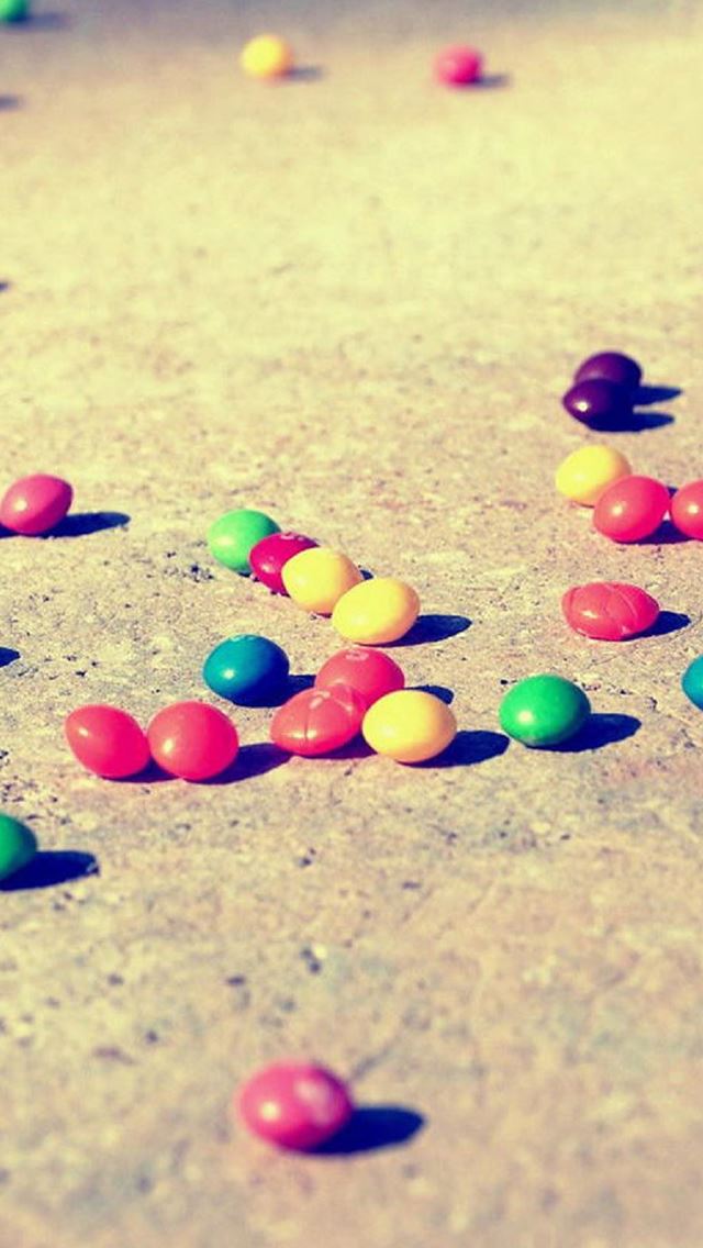 640x1136 Colorful Candies On The Ground - cute iPhone Wallpaper