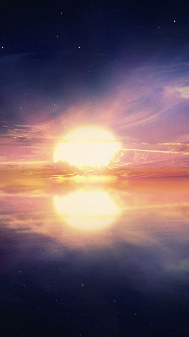 640x1136 Surreal Calm Ocean Sunset - sun iPhone Wallpaper