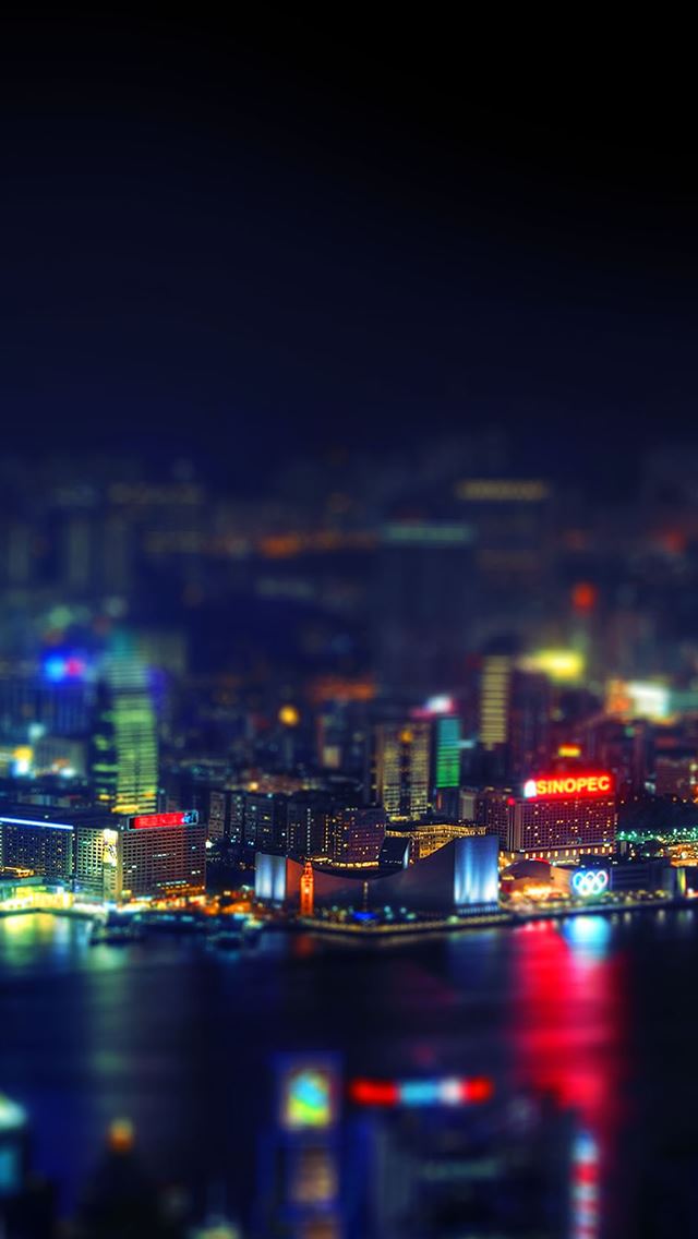 640x1136 HongKong Night Cityscape Light - bokeh iPhone Wallpaper